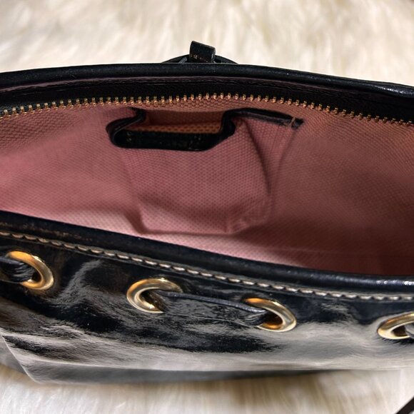 Dooney & Bourke Small Black Patent Leather Bag #H-6 - Picture 3 of 7